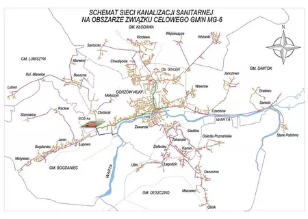 Schemat sieci kanalizacyjnej
