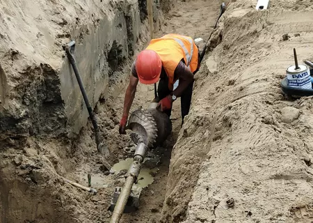 przebudowa rurociągu, przewiert